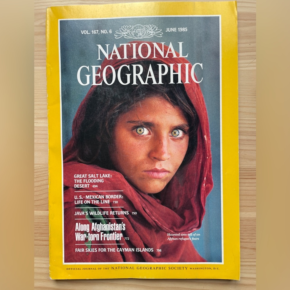 Vintage Afghan Girl National Geographic Magazine June 1985